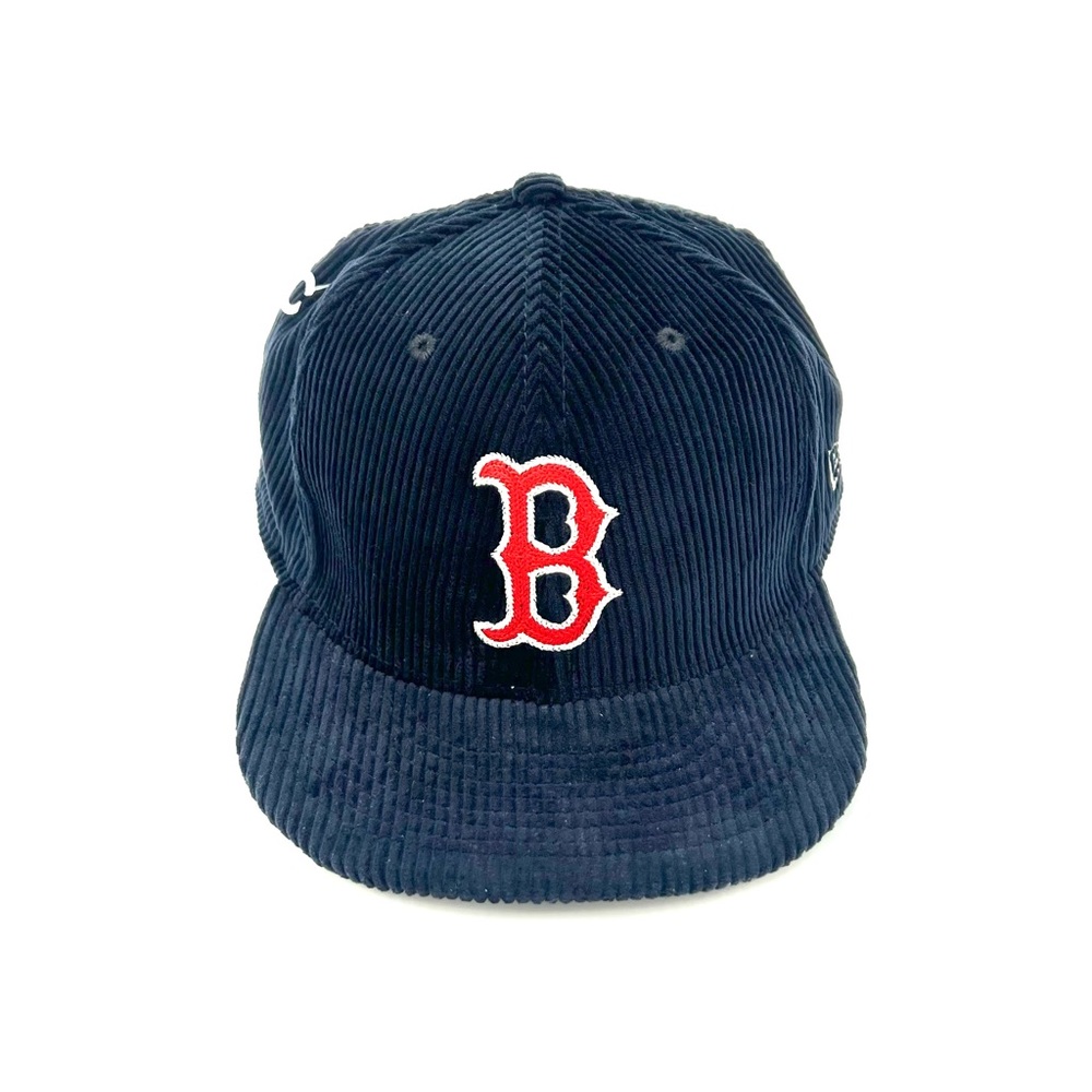 New Era Navy Boston Red Sox Throwback Corduroy 59FIFTY Fitted Hat Size 8